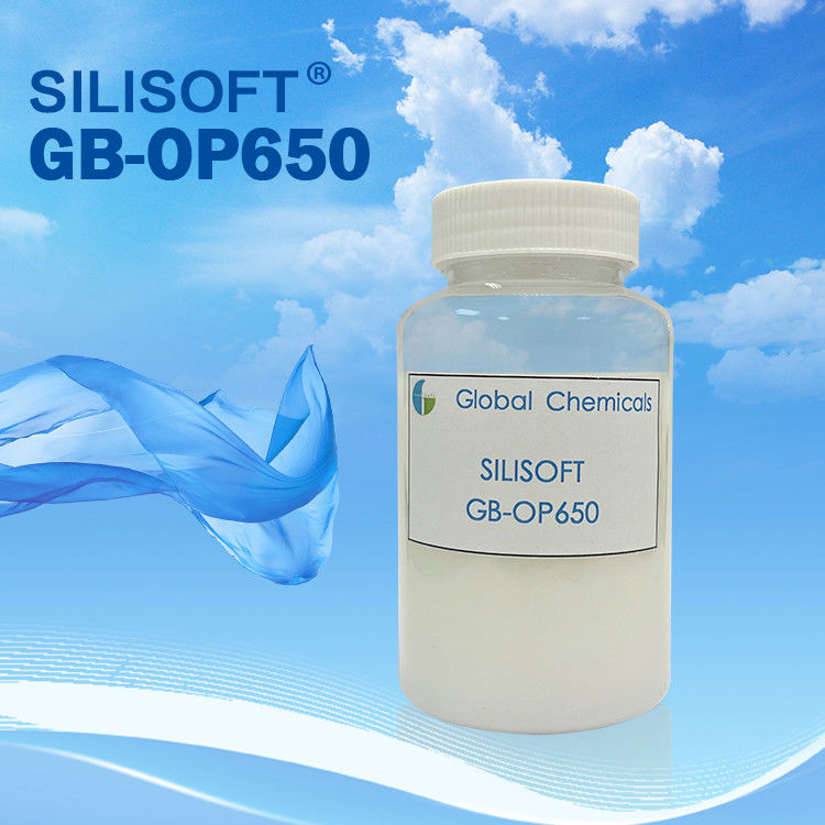 Bahan kimia agen bantu smooth brightener GB-OP650 Makro Oxosilane Untuk Kulit, Denim Dan Benang