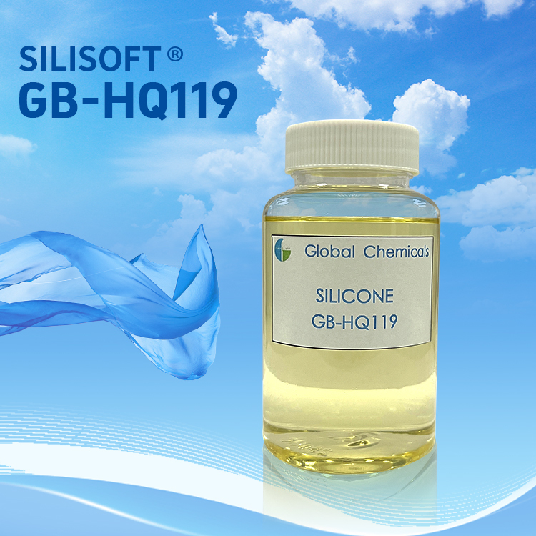 SILISOFT GB-HQ119 silikon hidrofilik konsentrasi tinggi untuk finishing pegangan dari katun & T/C kain tenunan cetak
