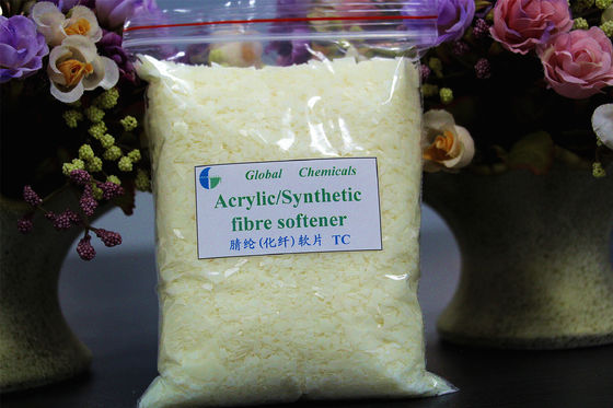 Acrylic / Serat sintetis Cationic Softener Flakes TC Untuk Tekstil