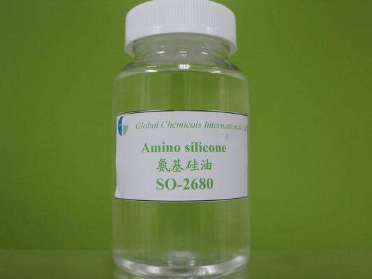 Lemah Kationik Amino Silikon Minyak kuning pucat / Cairan Kental Transparan Untuk Tekstil