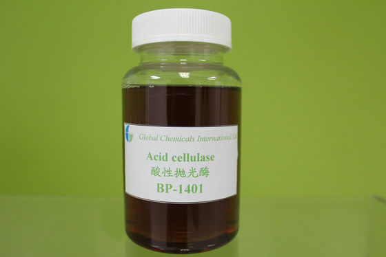 Asam Selulosa Bio-polishing Enzim, Kuning Cairan Tekstil Agen Bantuan Enzim