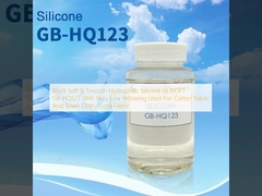 Blok Soft & Smooth Hydrophilic Silicone SILISOFT GB-HQ123 dengan sangat rendah kekuning-kuningan yang digunakan untuk kain kapas dan kain handuk, kain lycra