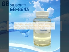 High Stability Hydrophilic Silicone SILISOFT GB-8643 Untuk Kain Rumahan Katun Murni, Kain Cetak Reaktif, Kain Cetak Lapisan, Kain Cetak Rayon
